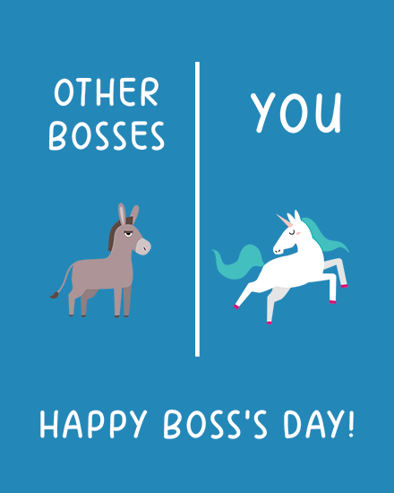 boss's day donkey unicorn funny