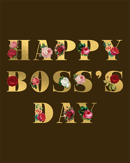 boss's day floral text bosss day card flower rose
