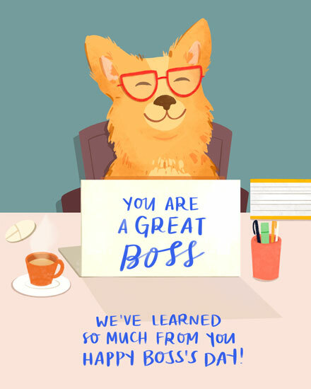 boss's day great boss corgi office laptop dog