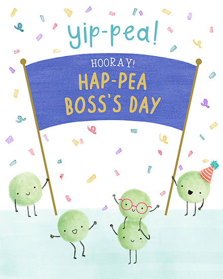 boss's day boss day card yip-pea hap-pea boss day