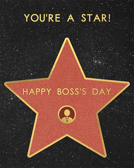 boss's day bosss day card hollywood star