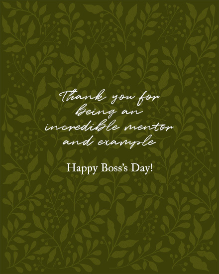 boss's day leafs simple mentor 