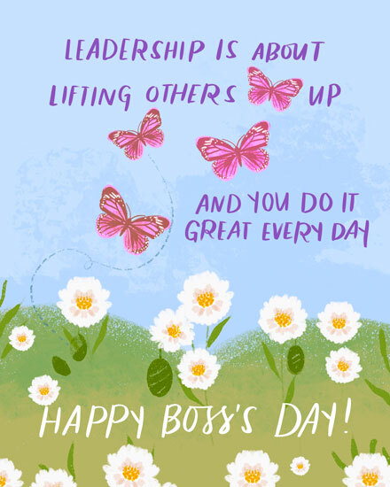 boss's day lifting others butterflies