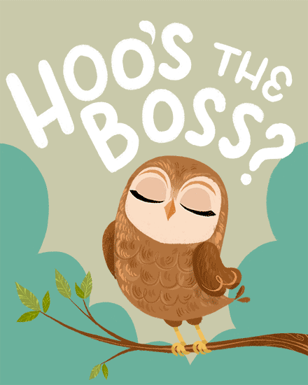 boss's day bosss day card owl