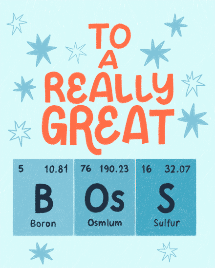 boss's day bosss day card periodic table