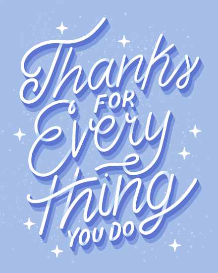 boss's day simple lettering sparkles stars 