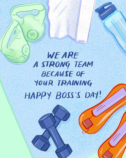 boss's day strong team healthy workout weights