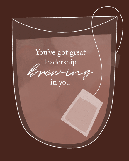 boss's day tea brewing