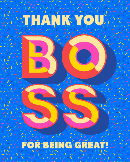 boss's day boss day card thank you boss for being great