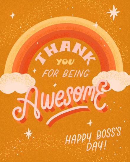boss's day boss day card thank you for being awesome