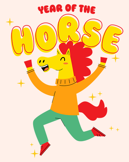 lunar new year jumpy horse