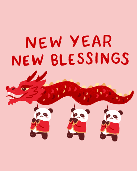 lunar new year lunar new year panda dragon blessings