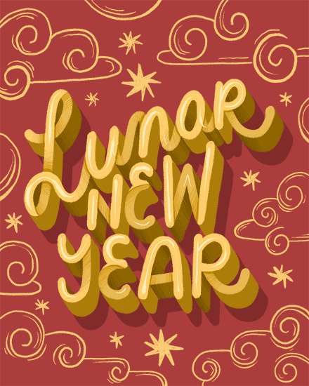 chinese new year typography lunar new year