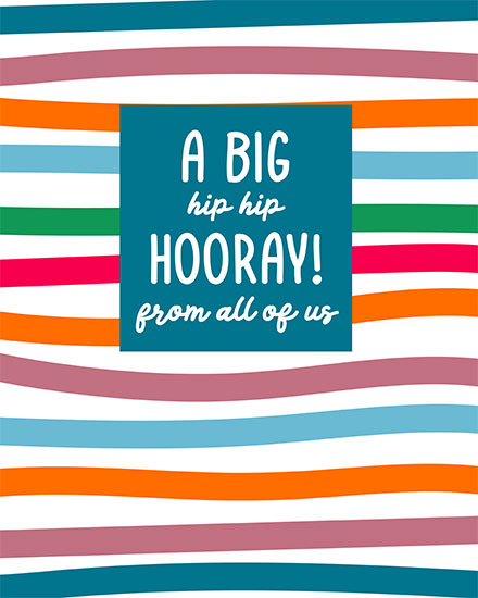 congratulations card big colored stripes
