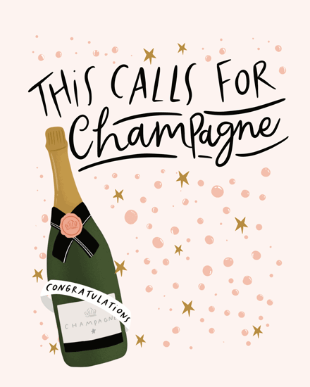 congratulations card champagne alcohol liquor booze happy hour