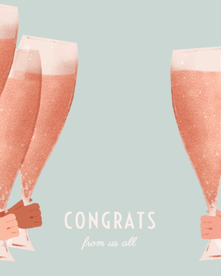 clink champagne congratulations card celebrate toast cheers alcohol liquor booze happy hour
