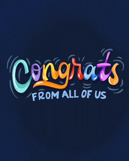 congratulations congratulation card confetti from all of us party