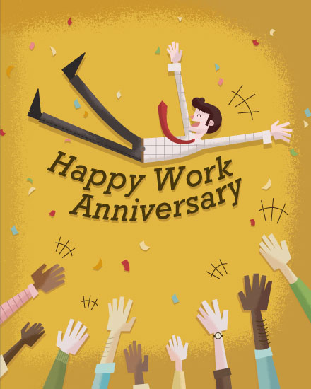 work anniversary congratulations card coworkers celebrating man anniv