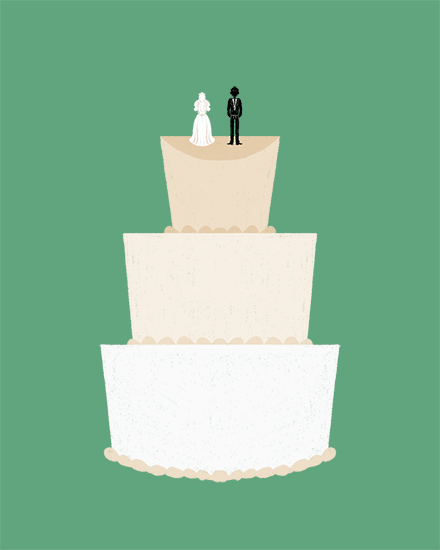 congratulations divorce cake bride groom confetti
