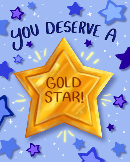 congratulations card gold star