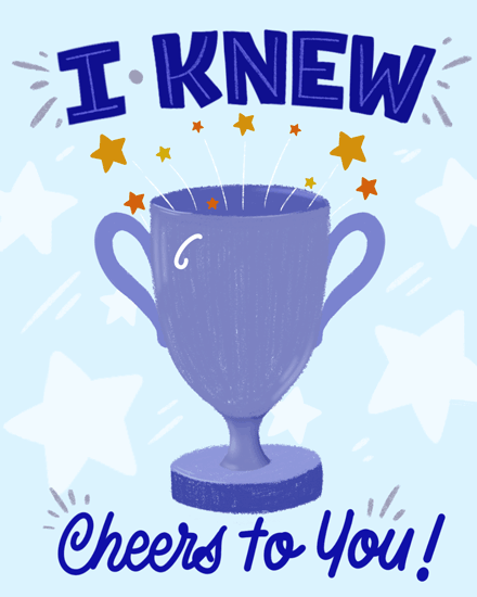 congratulations i knew you could do it stars trophy 
