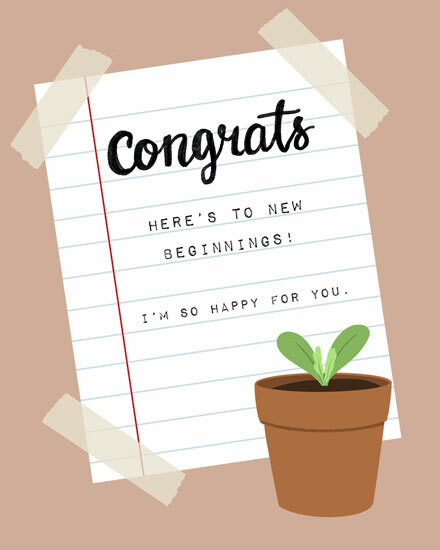 congratulations job change plant note