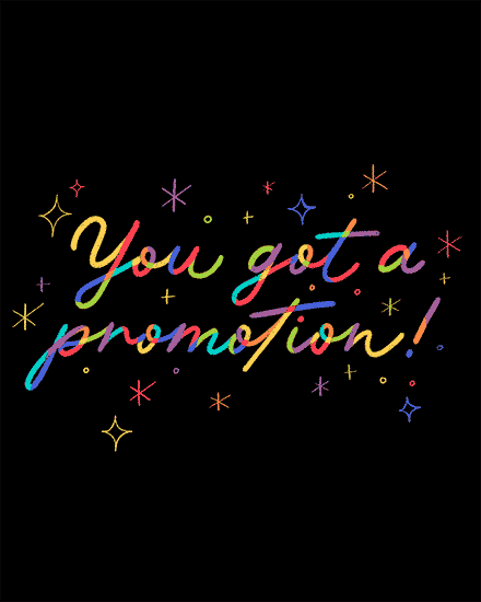 congratulations promotion colors stars multicolor