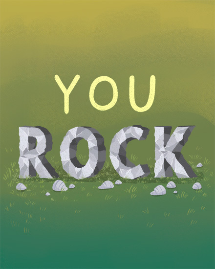 congratulations rock grass you green stone