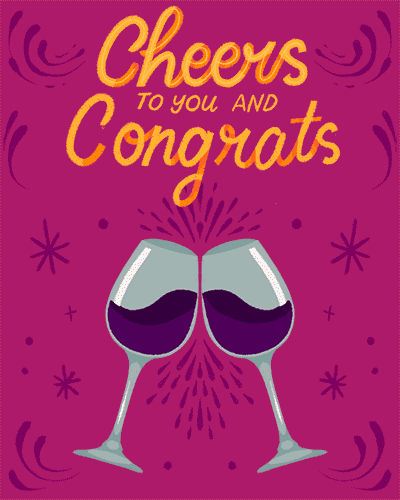 congratulations card wine cheers alcohol liquor booze happy hour