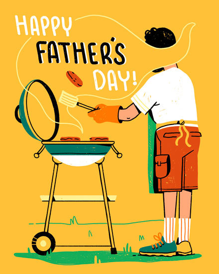father's day fathers day card barbecue grill burger steak smoke
