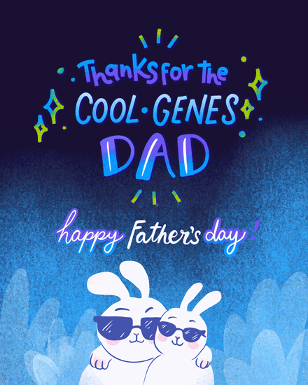 father's day card cool genes