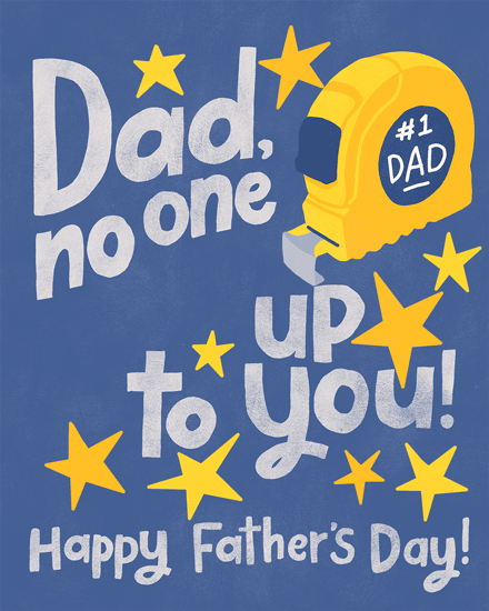 father's day dad measuring tape stars