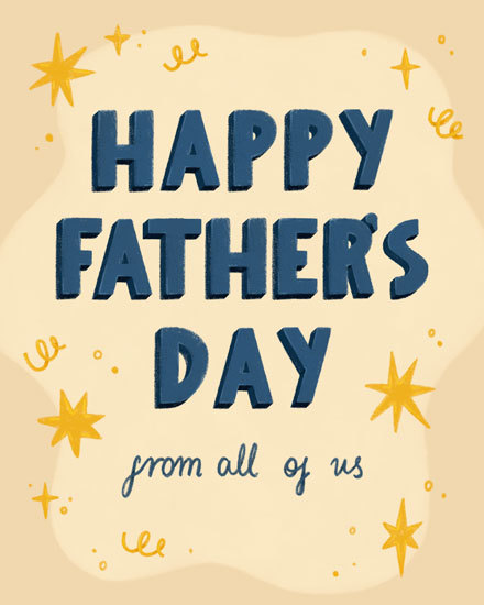 father's day fathers day card from all of us spark confetti