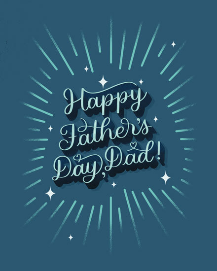 father's day fathers day card lettering text sparks shine