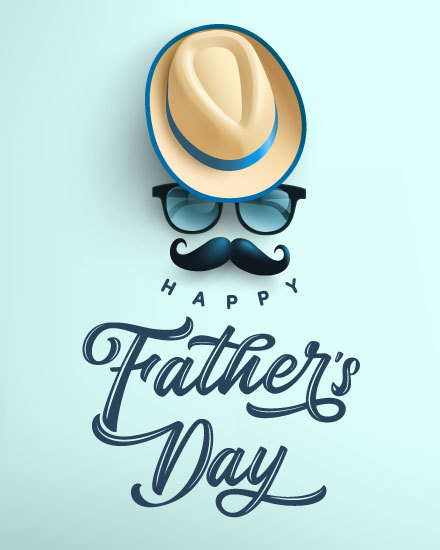 father's day fathers day card hat glasses mustache moustache