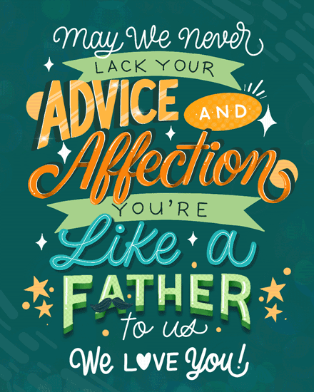 father's day card like a father to us