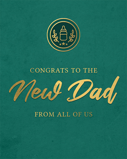 father's day fathers day card new dad emblem bottle