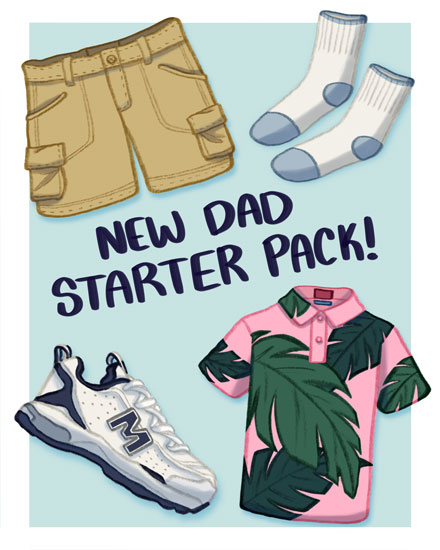 father's day card new dad starter pack