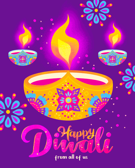 candle flames diwali card pattern