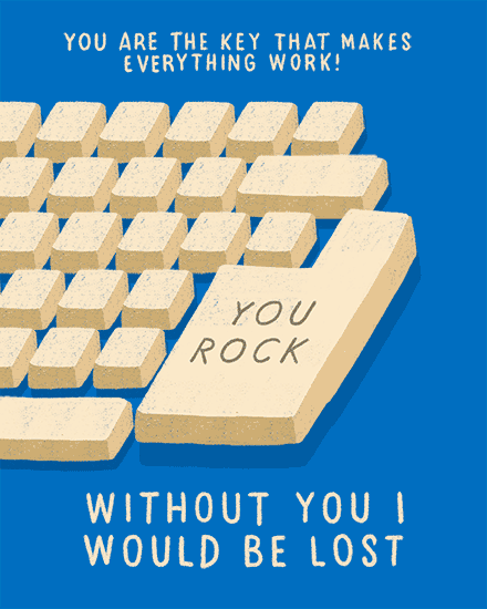 employee appreciation rock keyboard blue