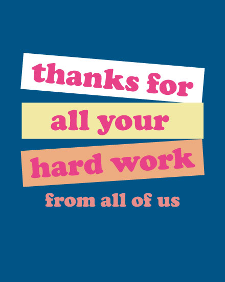 employee appreciation day card thanks for all your hard work
