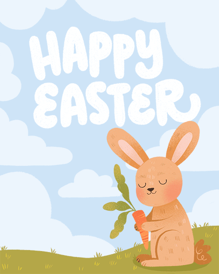easter bunny grass carrot