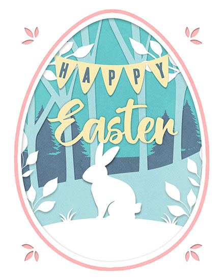 easter card happy easter cutout card