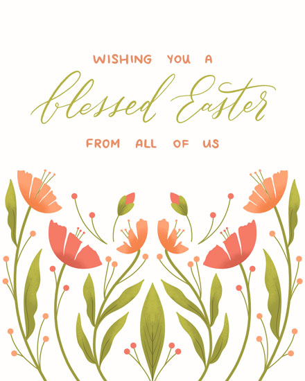 easter card wishing you a blessed easter