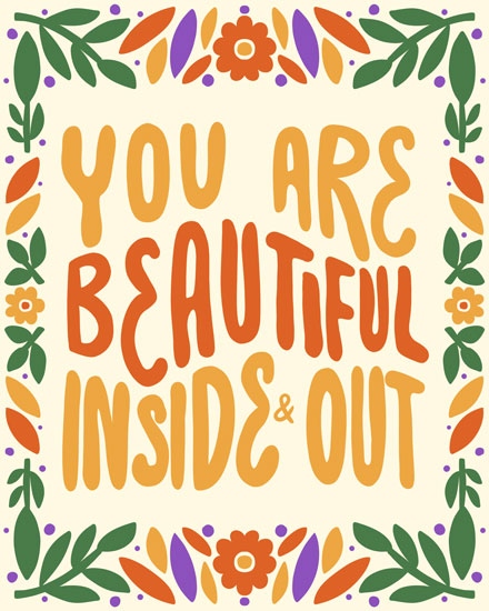 encouragement card beautiful inside out