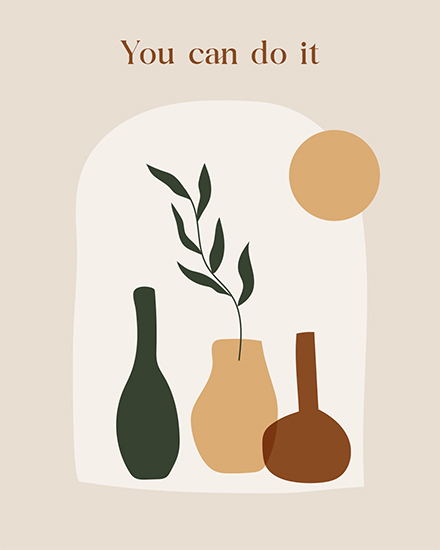 encouragement boho vase sun plants leaf