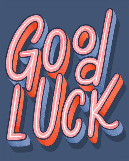 encouragement lettering good luck glow text