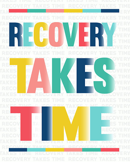 encouragement card recovery takes time sobriety
