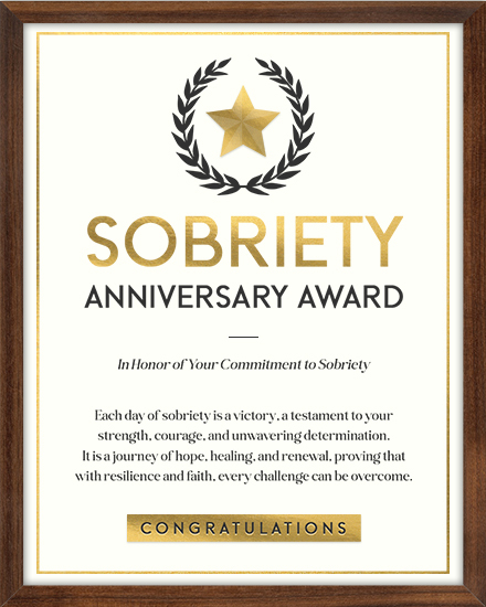 encouragement sobriety award heartfelt star sober