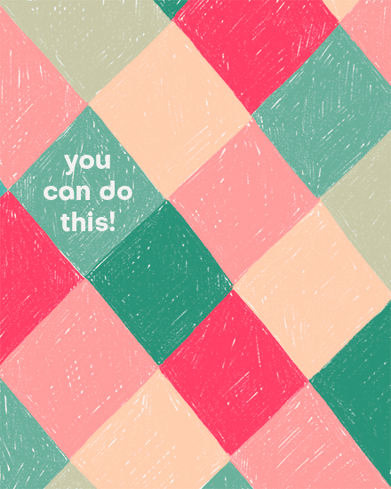 encouragement card squares diamond